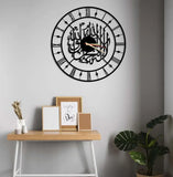 Kalima Shahada Metal Wall Clock with Roman Numerals